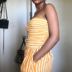 Yellow stripe romper